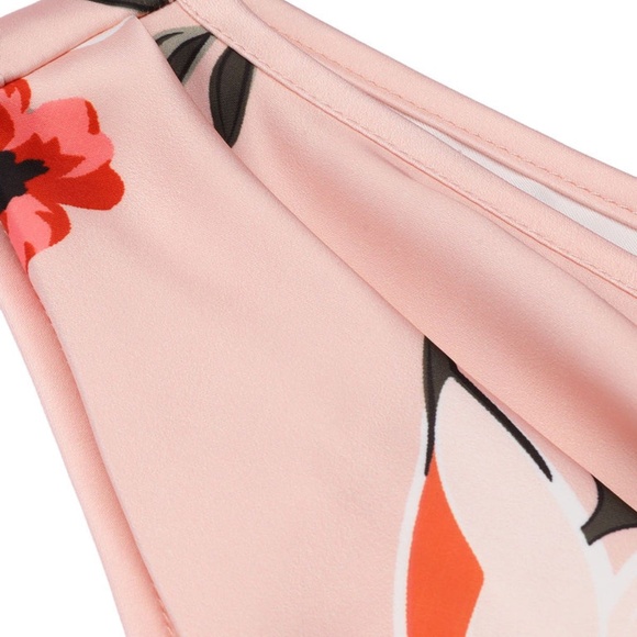 Peach Floral Wiggle Dress - Picture 5 of 7